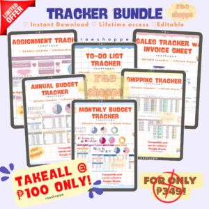 TAKE ALL @ 100 ? TRACKER BUNDLE editable via Google Sheets (unli-resell)